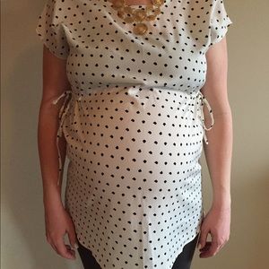 Motherhood Maternity Polka Dot Blouse